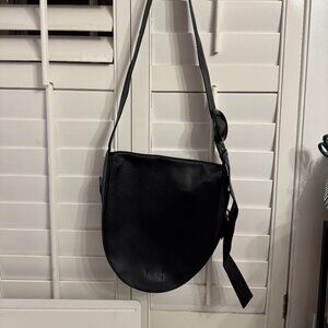 Calvin Klein Collection Leather Buckle Crossbody with Zipper Detail EUC